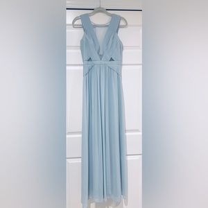 BCBG Max Azria sexy and sleek goddess blue gown size 4 in perfect condition